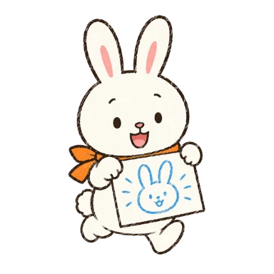 Rabbiy celebrating a finished drawing
