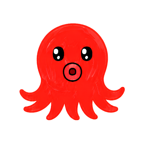A drawing of an octopus displayed in a frame